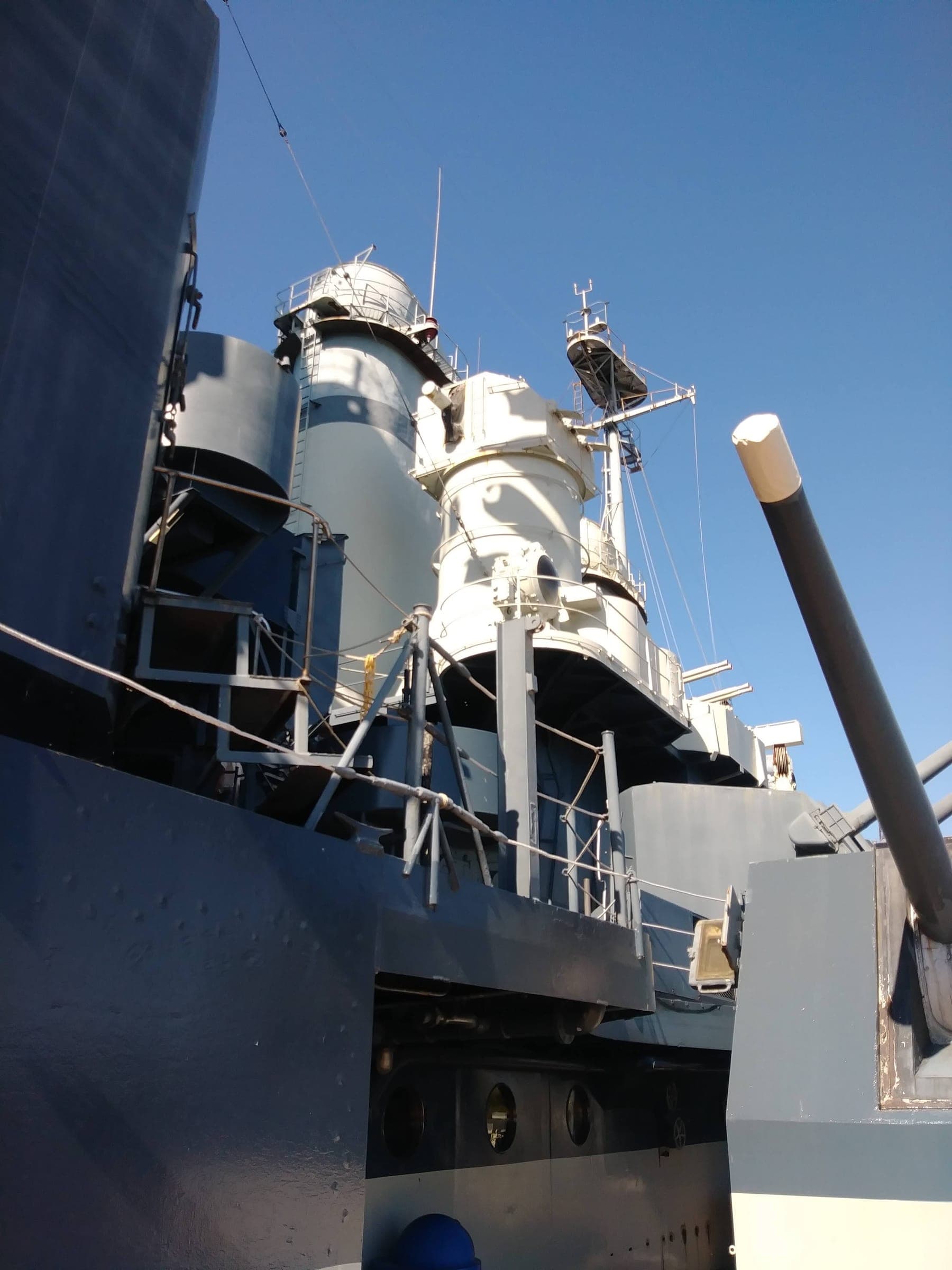 The superstructure of the Battleship North Carolina in Wilmington