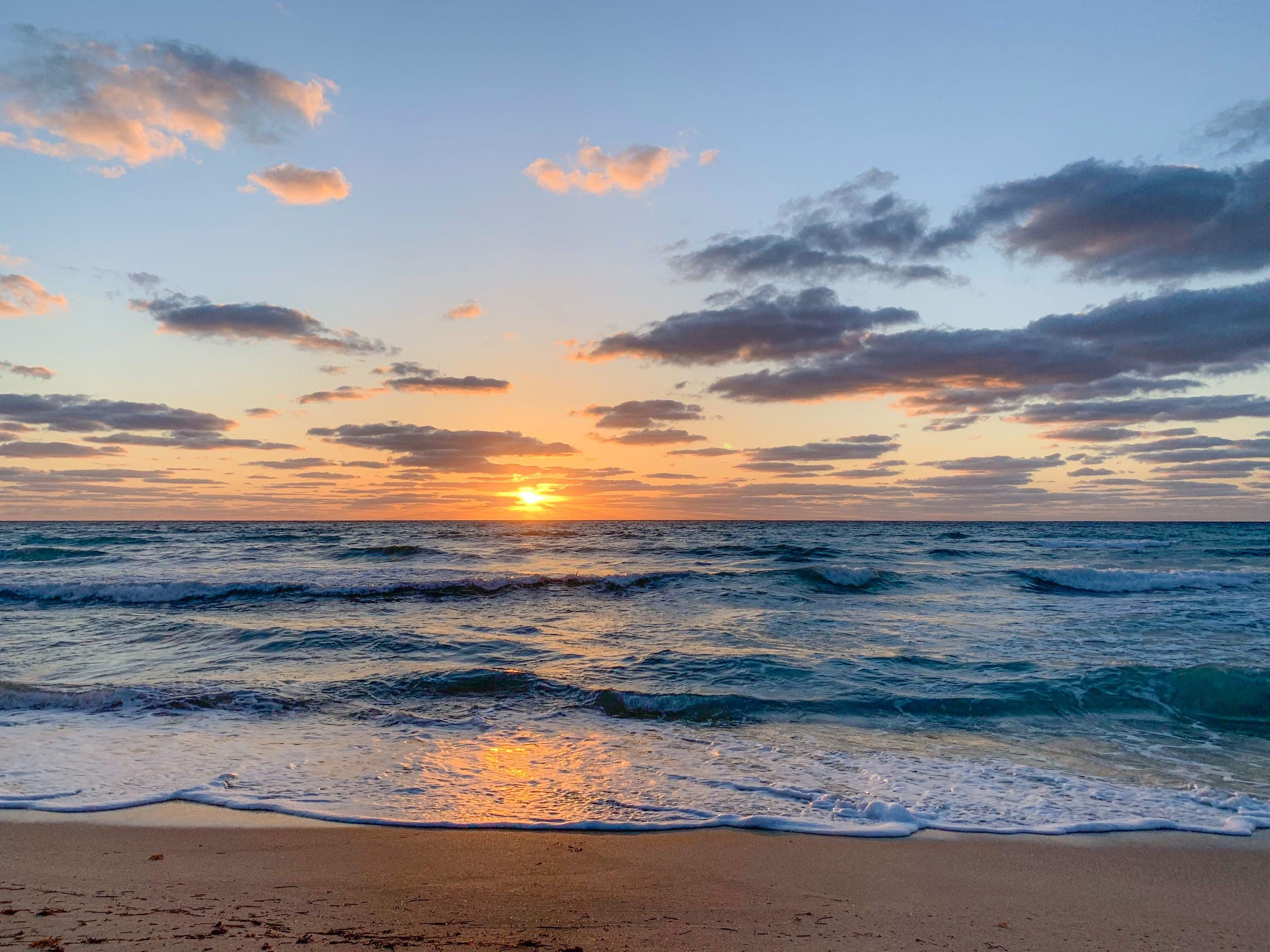Sunrise over an empty Atlantic beach in the off season